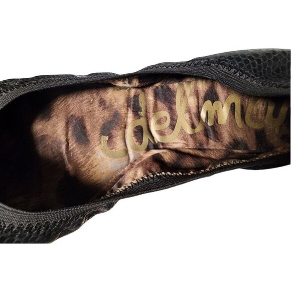 Sam Edelman Snakeskin Leather Cayla Ballet Flats Black Size 6.5 - Picture 6 of 7